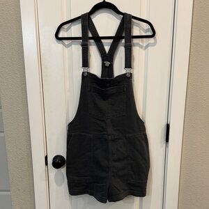 Dark Gray Denim Overalls